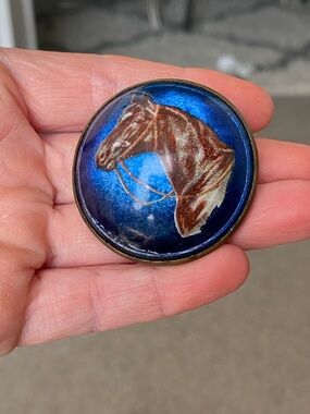 Bubble Glass Horse Brooch